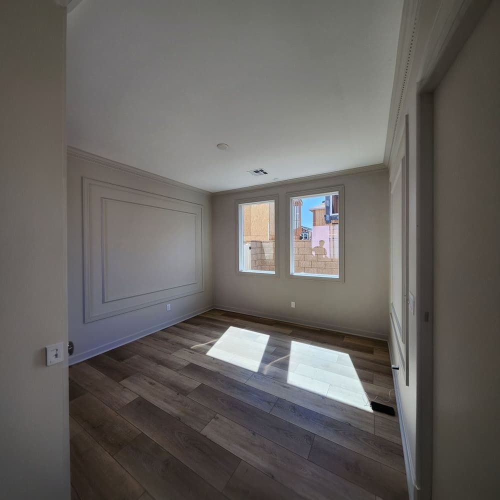 Professionally painted interior room